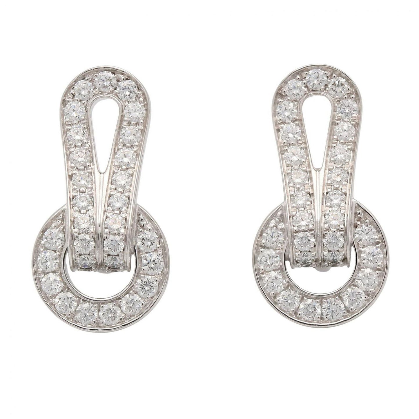 Cartier Earrings Agraph Diamond 18k White Gold