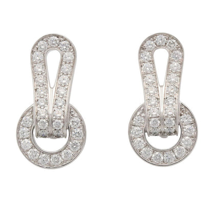 Cartier Earrings Agraph Diamond 18k White Gold