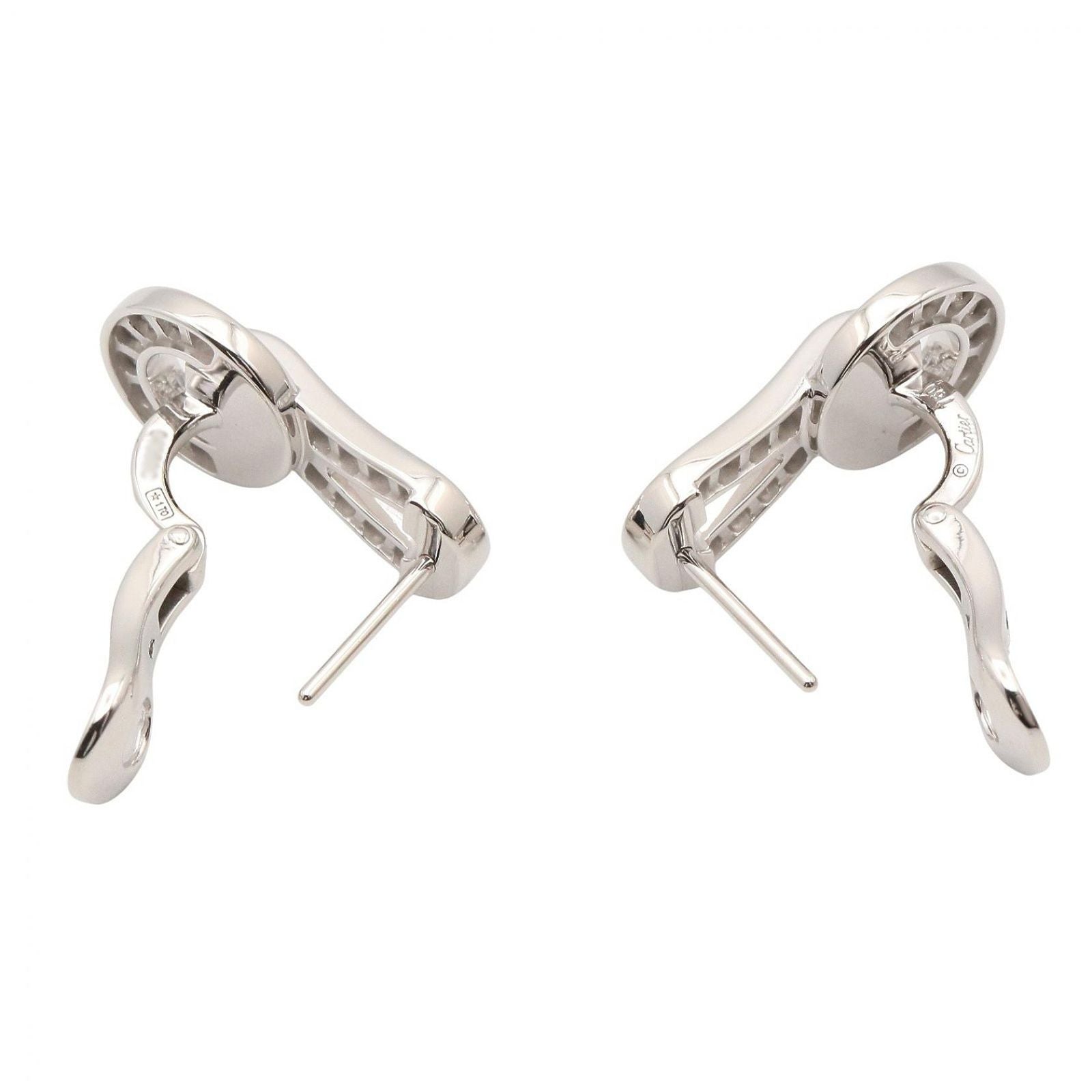 Cartier Earrings Agraph Diamond 18k White Gold — view 3