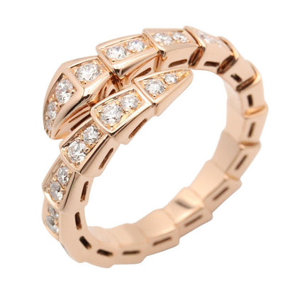 Bvlgari Ring Serpenti Viper Diamond 18k Pink Gold