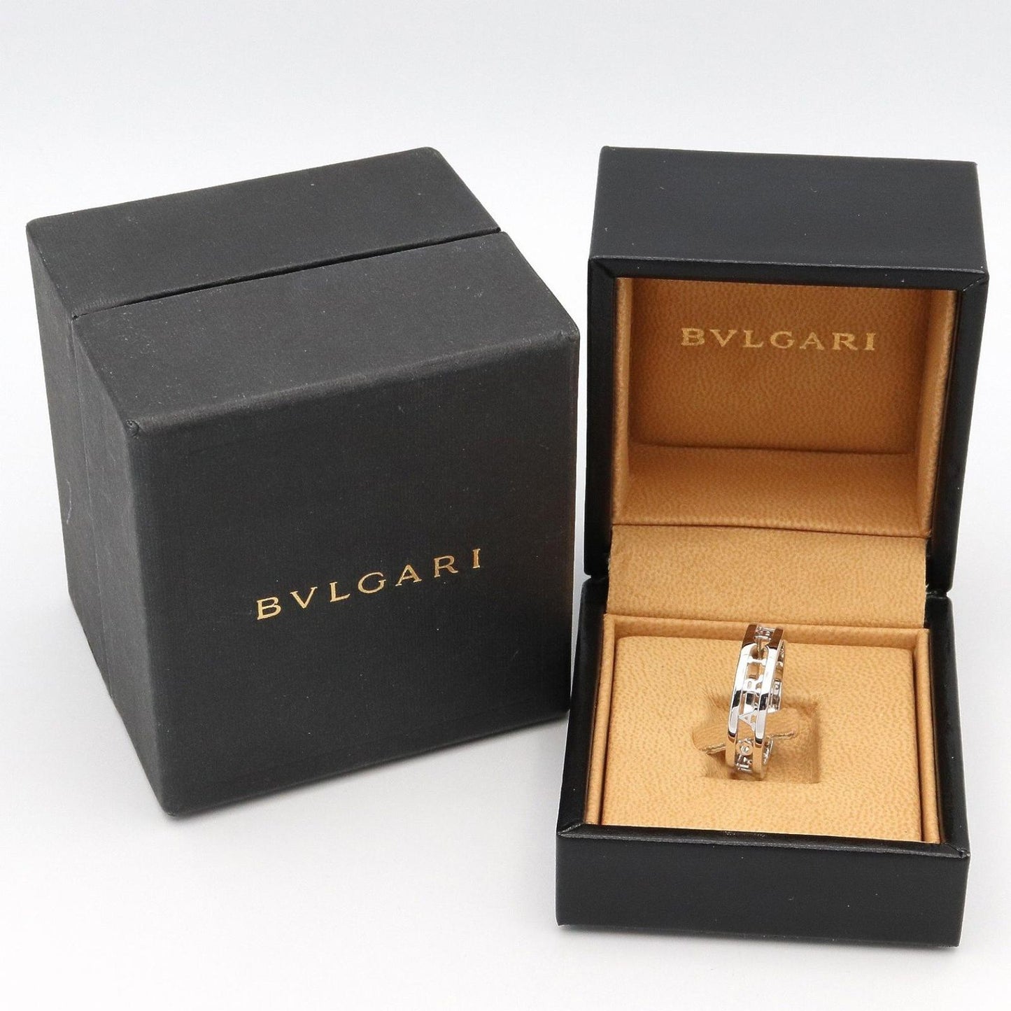 Bvlgari Ring Open Logo Spiral 18k White Gold — view 8
