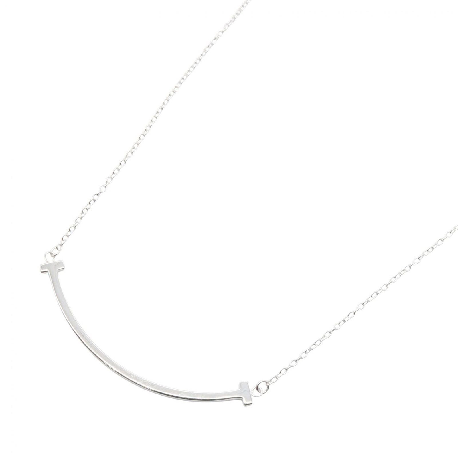 Tiffany & Co Necklace T Smile Small 44.5 50 cm 18k White Gold