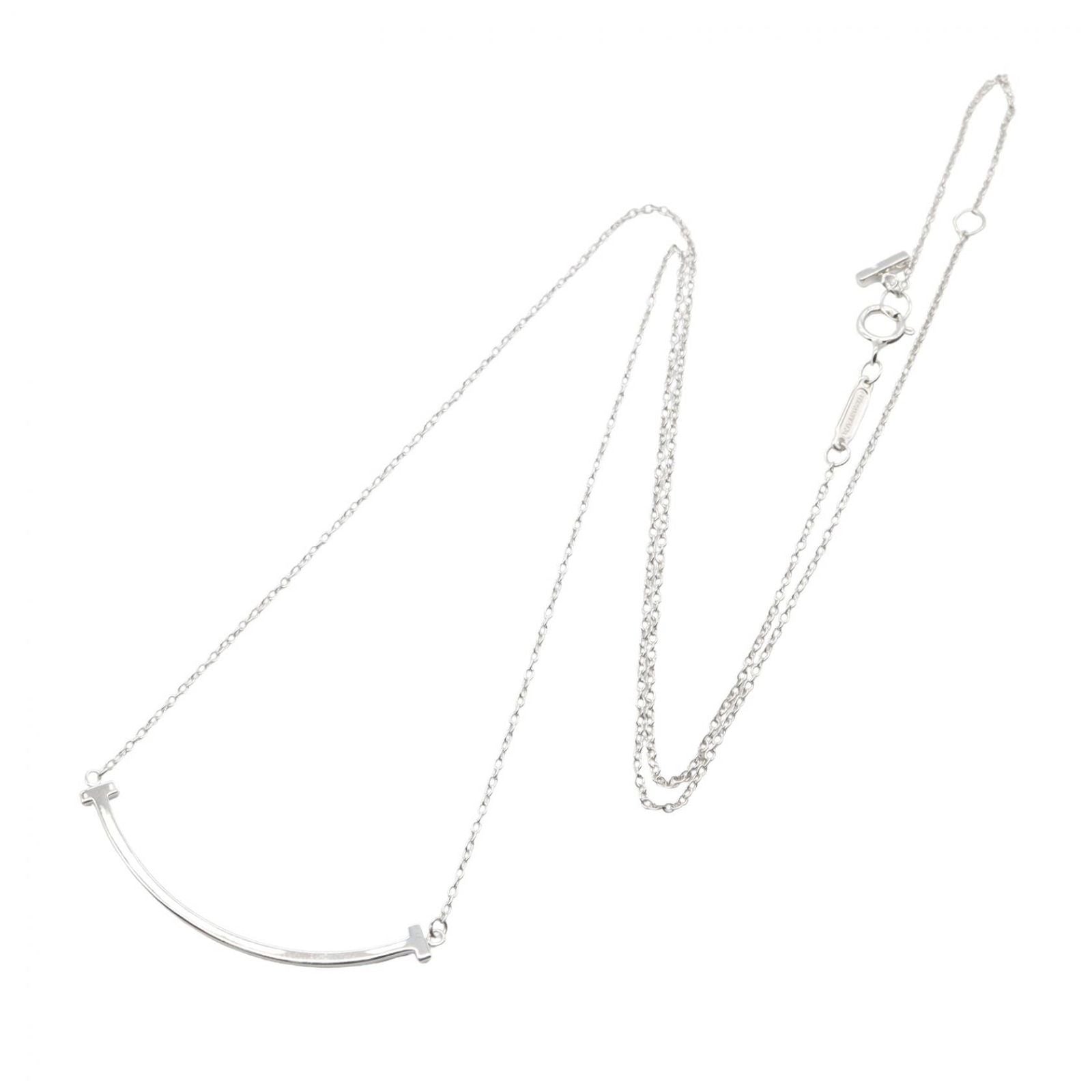 Tiffany & Co Necklace T Smile Small 44.5 50 cm 18k White Gold — view 2