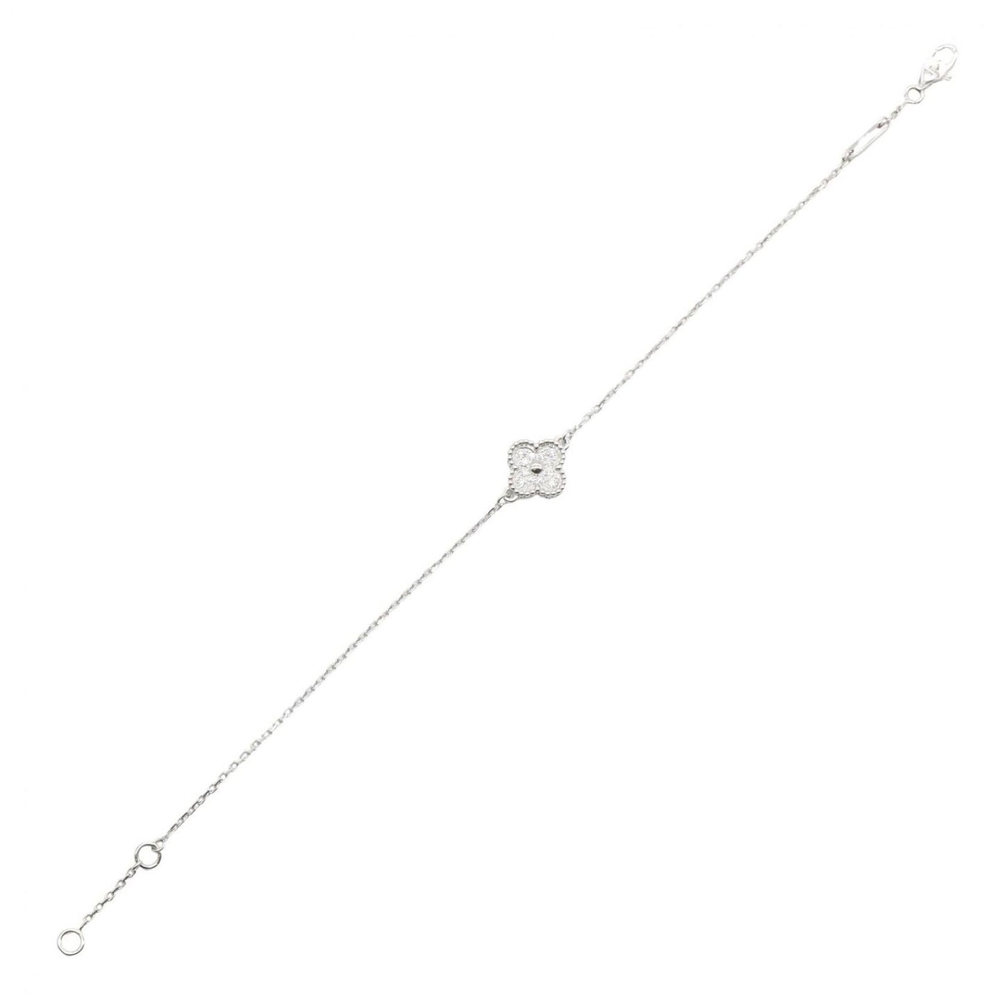 Van Cleef & Arpels Bracelet Sweet Alhambra Diamond 15.5 17 cm 18k White Gold — view 3