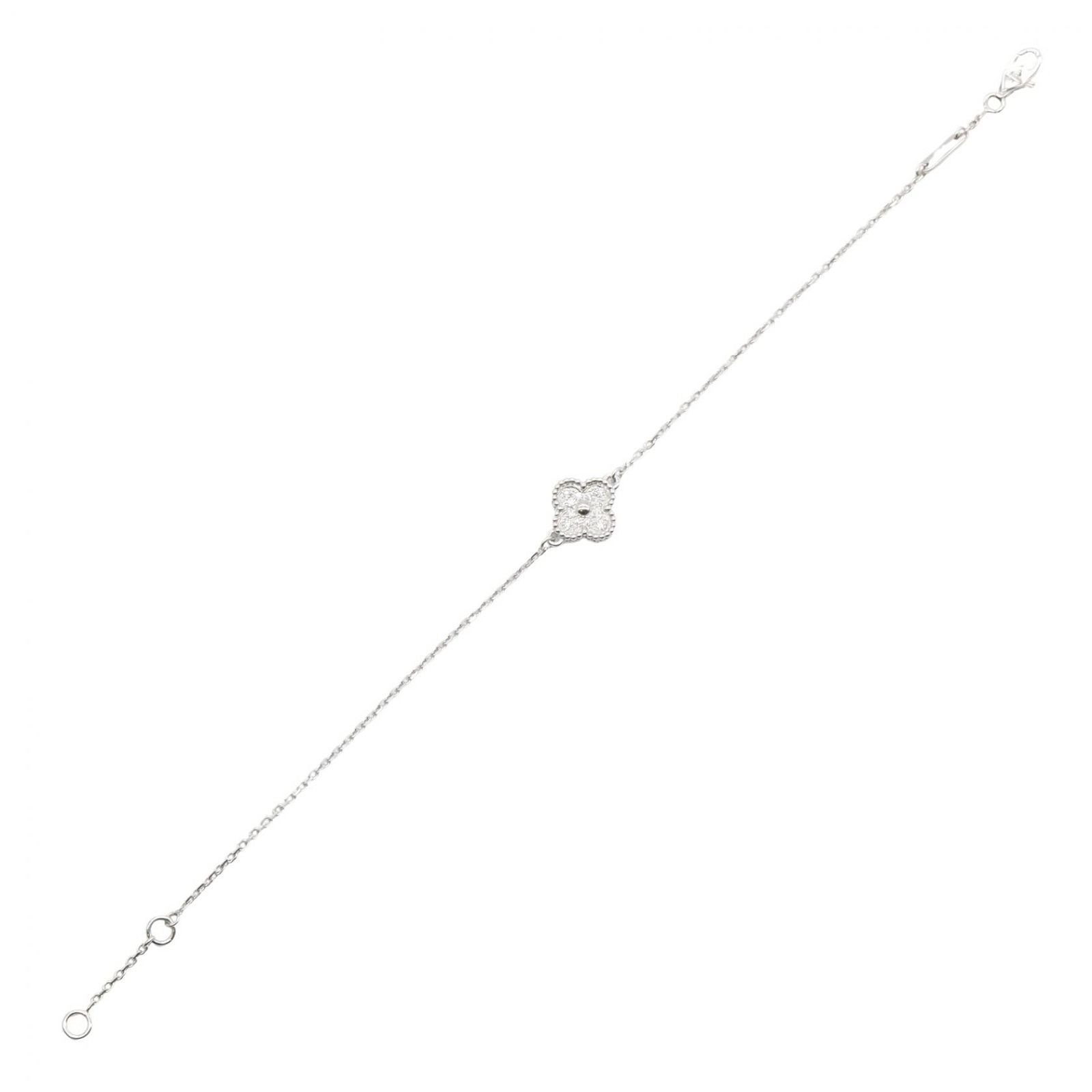 Van Cleef & Arpels Bracelet Sweet Alhambra Diamond 15.5 17 cm 18k White Gold — view 3