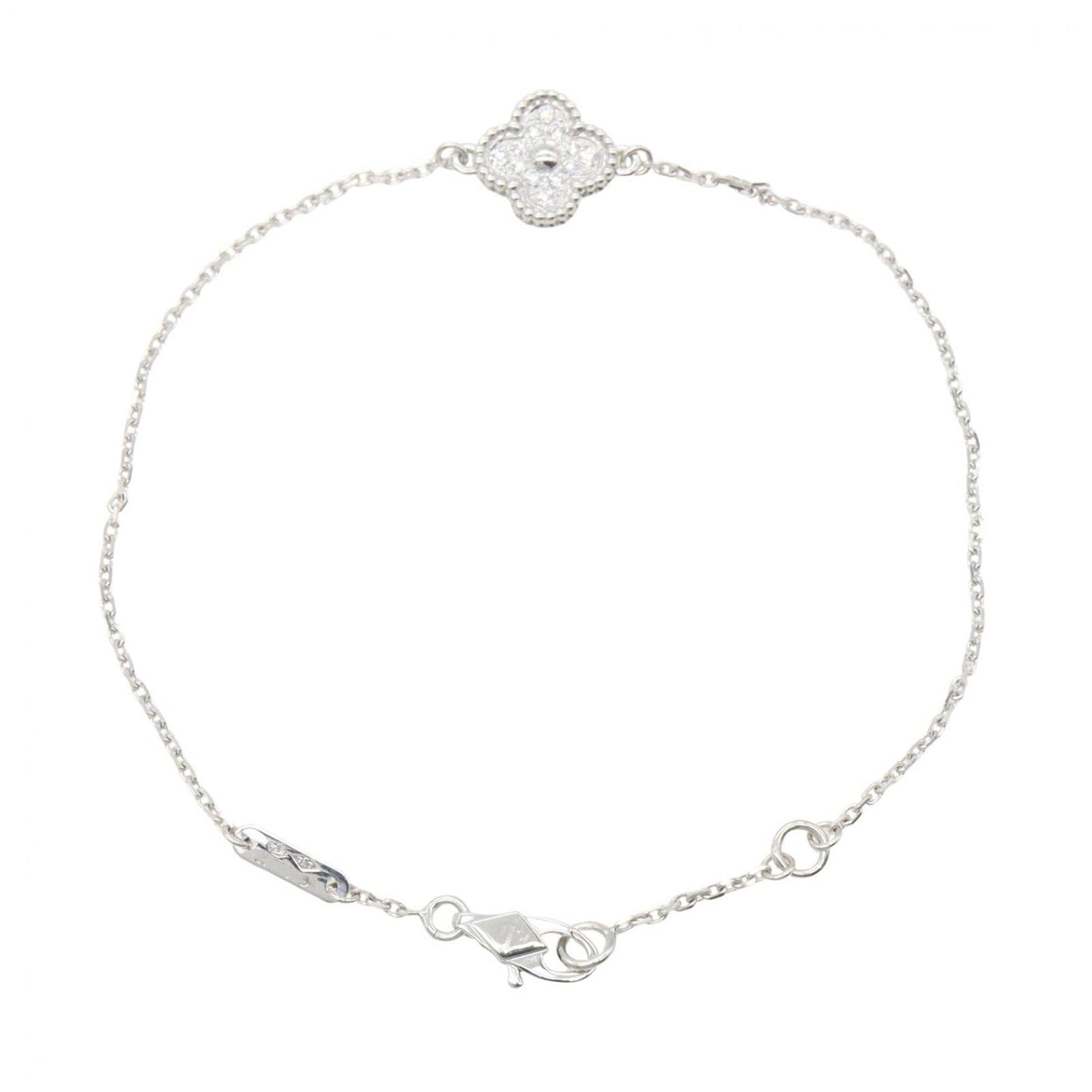 Van Cleef & Arpels Bracelet Sweet Alhambra Diamond 15.5 17 cm 18k White Gold — view 2