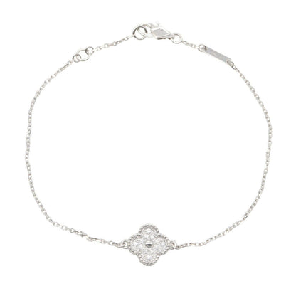 Van Cleef & Arpels Bracelet Sweet Alhambra Diamond 15.5 17 cm 18k White Gold