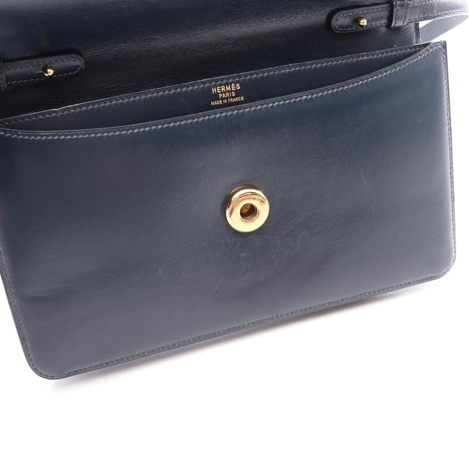 Hermes Shoulder Bag Vintage Tassel Blue Indigo Calf — view 6