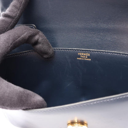 Hermes Shoulder Bag Vintage Tassel Blue Indigo Calf — view 7