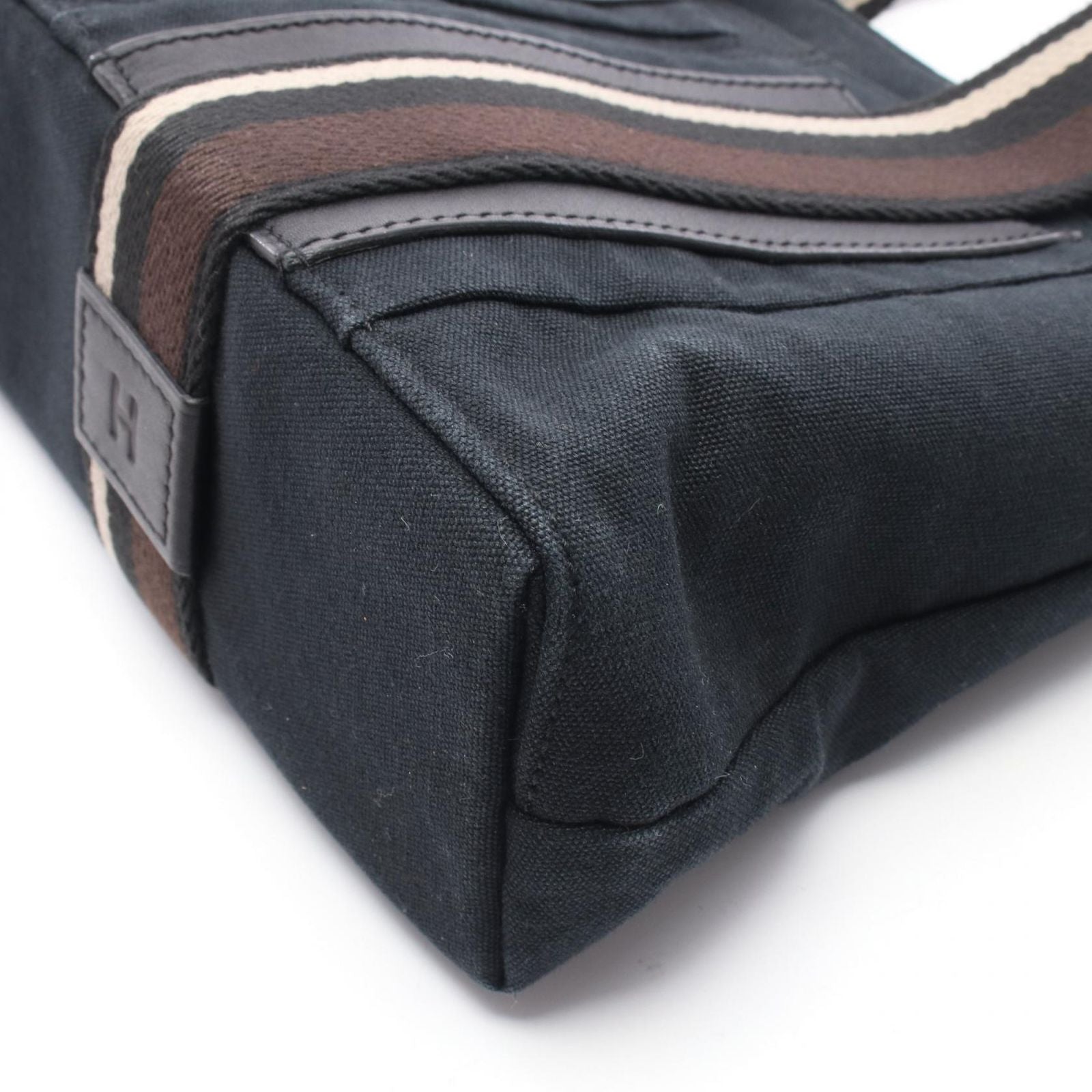 Hermes Tote Troca Horizontal PM Black Canvas Leather — view 7