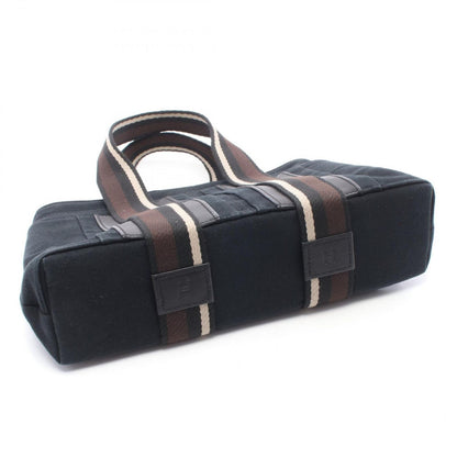 Hermes Tote Troca Horizontal PM Black Canvas Leather — view 6