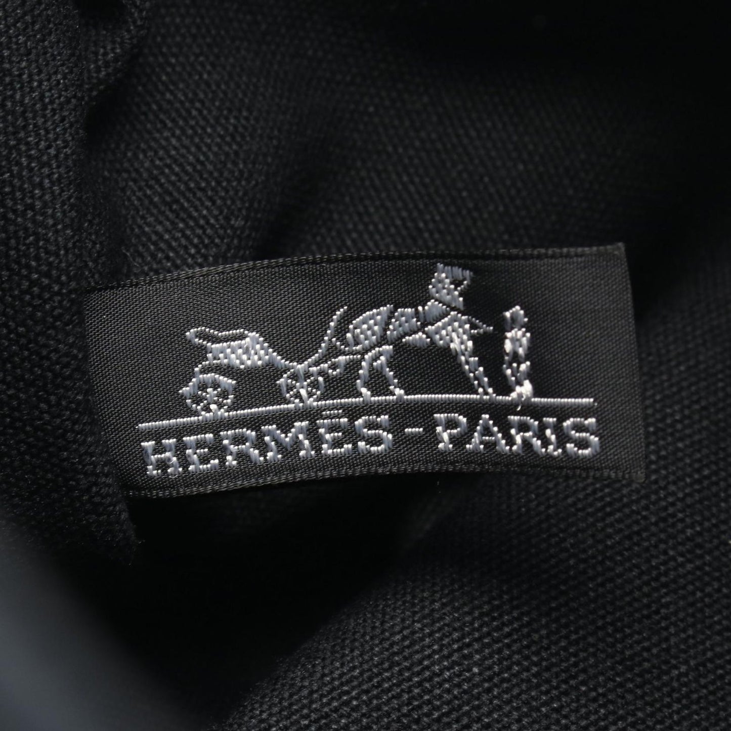 Hermes Tote Troca Horizontal PM Black Canvas Leather — view 4