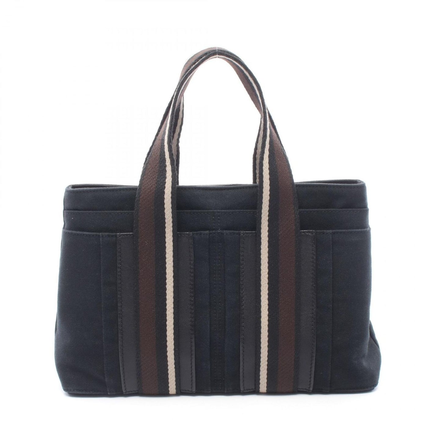 Hermes Tote Troca Horizontal PM Black Canvas Leather