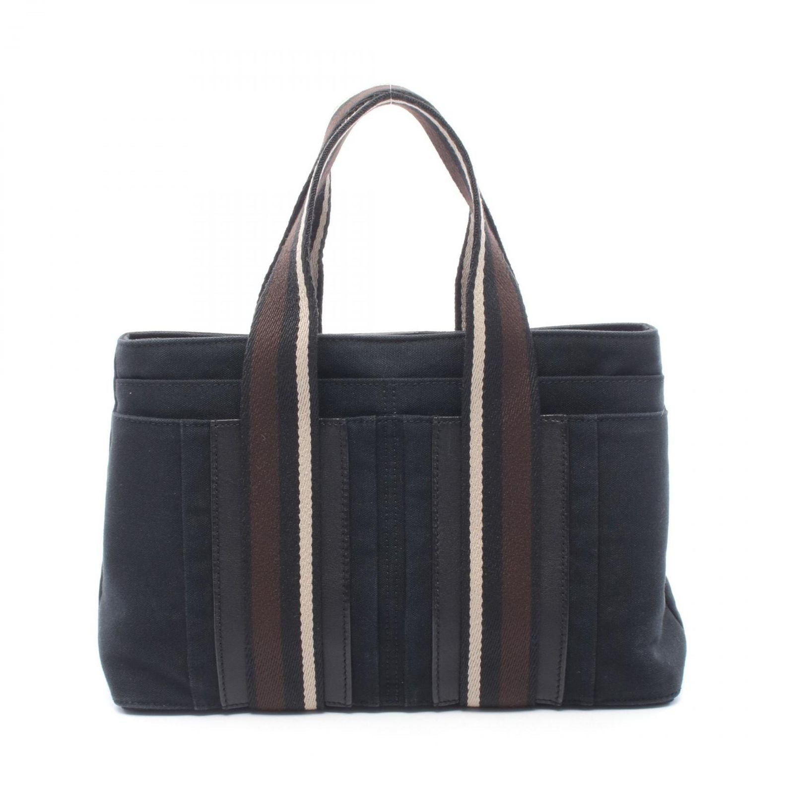 Hermes Tote Troca Horizontal PM Black Canvas Leather