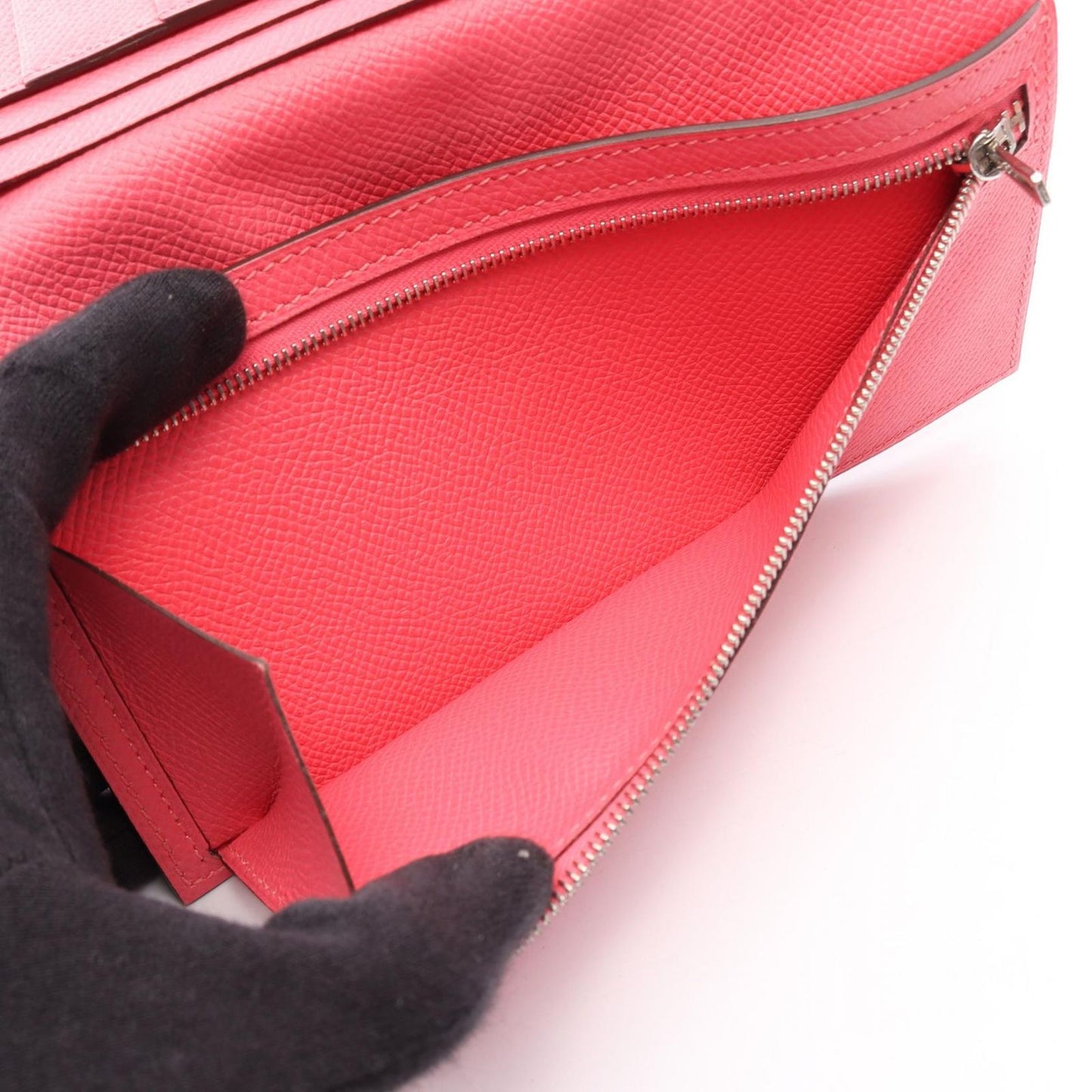 Hermes Bifold Wallet Bearn Souffle Rose Azalea — view 4
