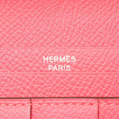 Hermes Bifold Wallet Bearn Souffle Rose Azalea — view 5