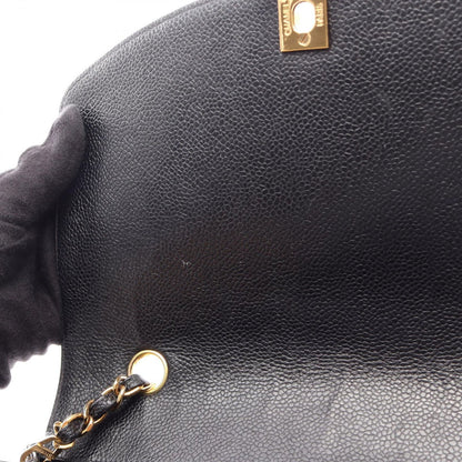 Chanel Shoulder Bag Quilted Diana Flap Black Caviar Leather Chain — view 9