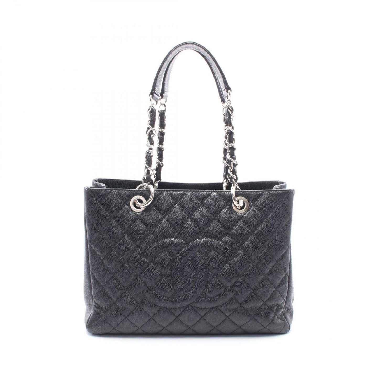 Chanel Tote Quilted Grand Shopping GST Black Calf Chain
