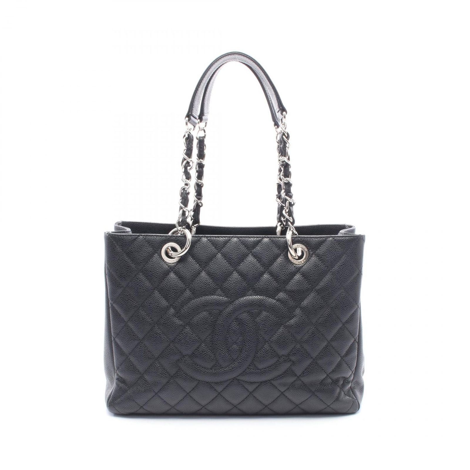 Chanel Tote Quilted Grand Shopping GST Black Calf Chain
