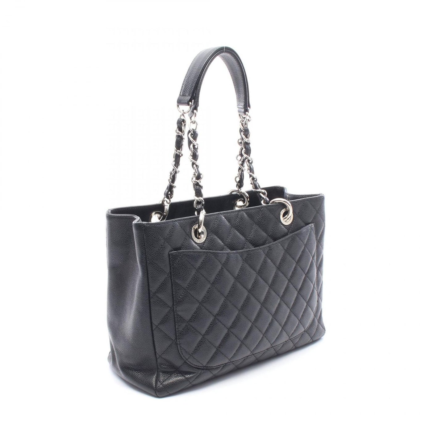 Chanel Tote Quilted Grand Shopping GST Black Calf Chain — view 2