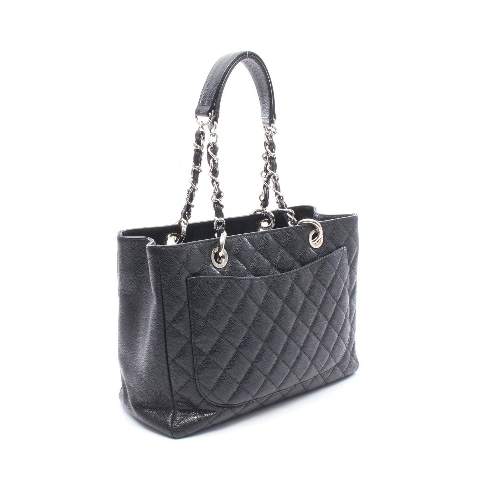 Chanel Tote Quilted Grand Shopping GST Black Calf Chain — view 2