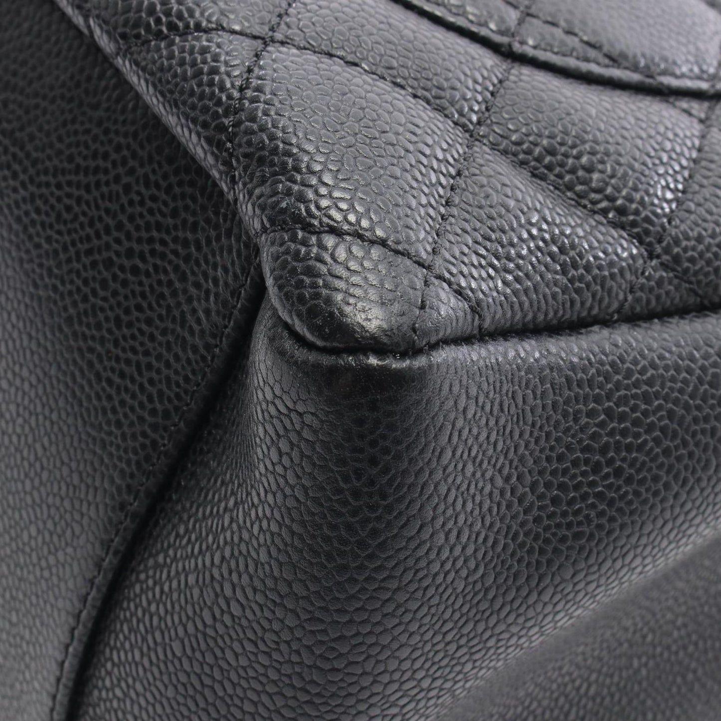 Chanel Tote Quilted Grand Shopping GST Black Calf Chain — view 9