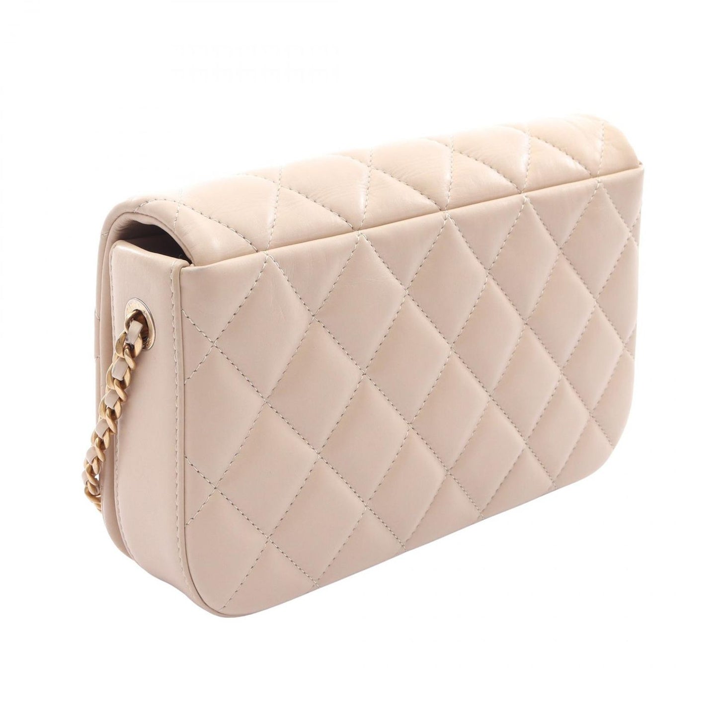 Chanel Shoulder Bag Quilted Classic Full Flap Beige Leather Chain — view 2