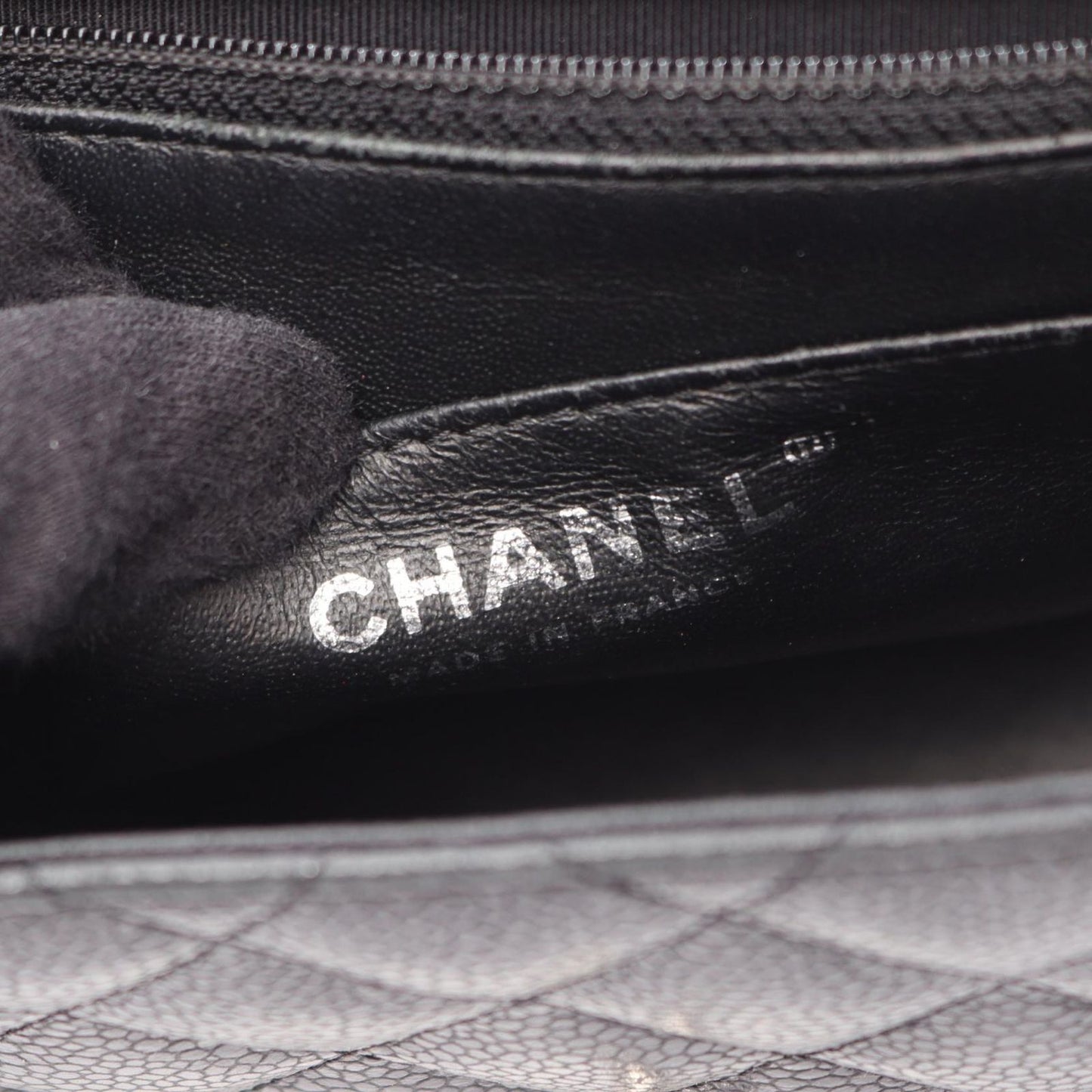 Chanel Shoulder Bag Mini Quilted Black Calf Mini Chain — view 4