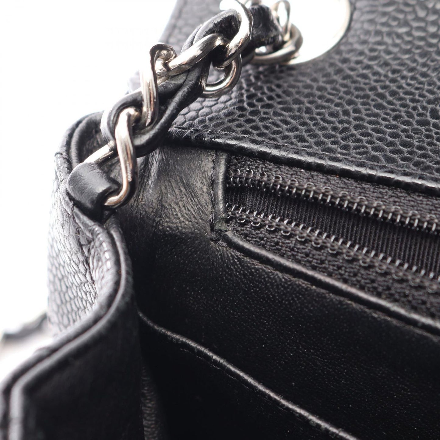 Chanel Shoulder Bag Mini Quilted Black Calf Mini Chain — view 7