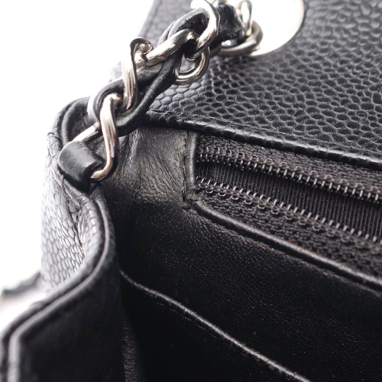 Chanel Shoulder Bag Mini Quilted Black Calf Mini Chain — view 7