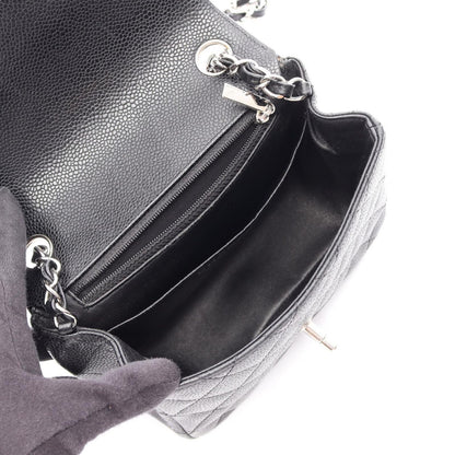 Chanel Shoulder Bag Mini Quilted Black Calf Mini Chain — view 3