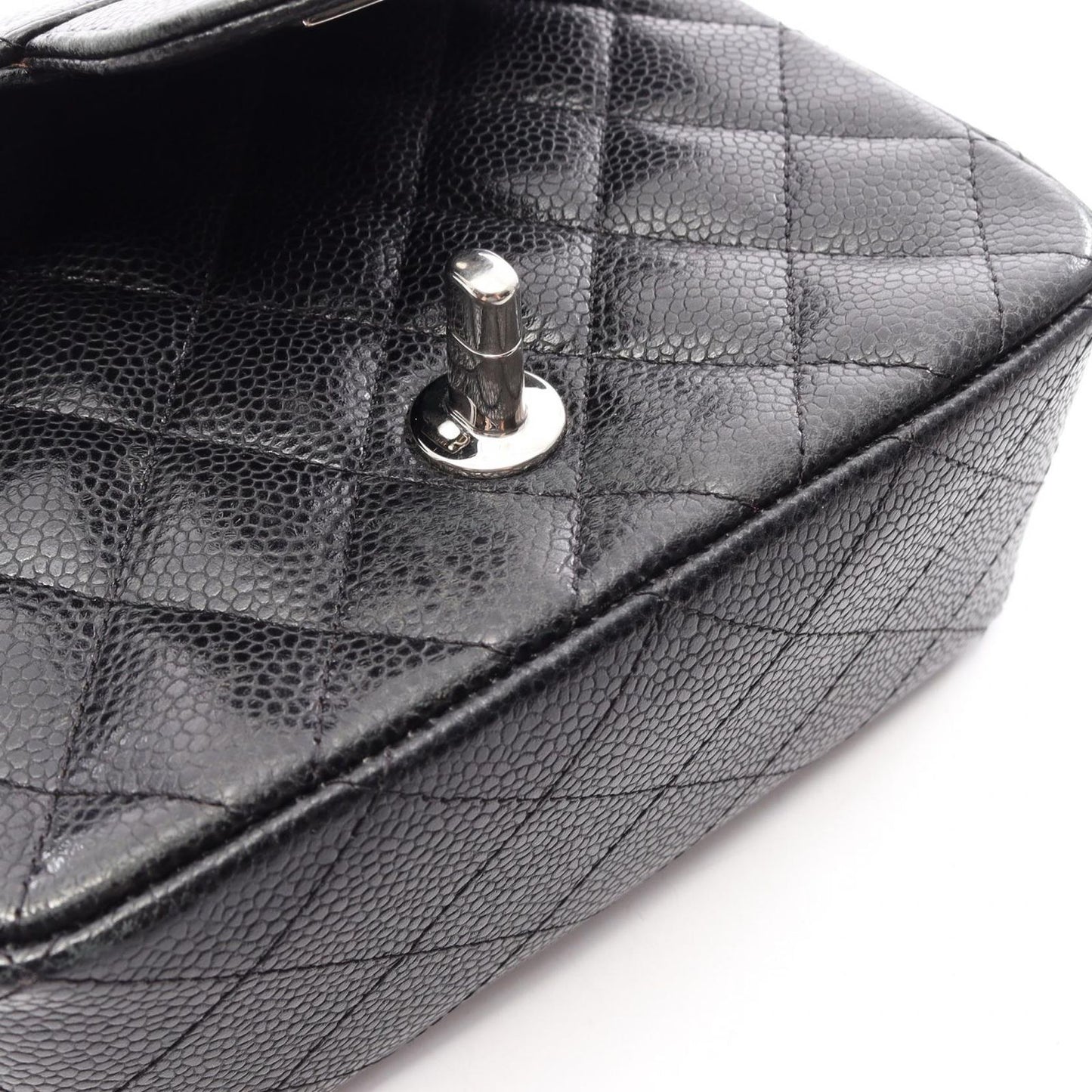 Chanel Shoulder Bag Mini Quilted Black Calf Mini Chain — view 9