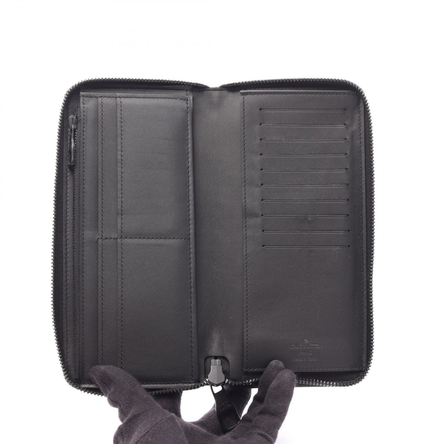 Louis Vuitton Round Wallet Zippy Vertical Noir Leather — view 3