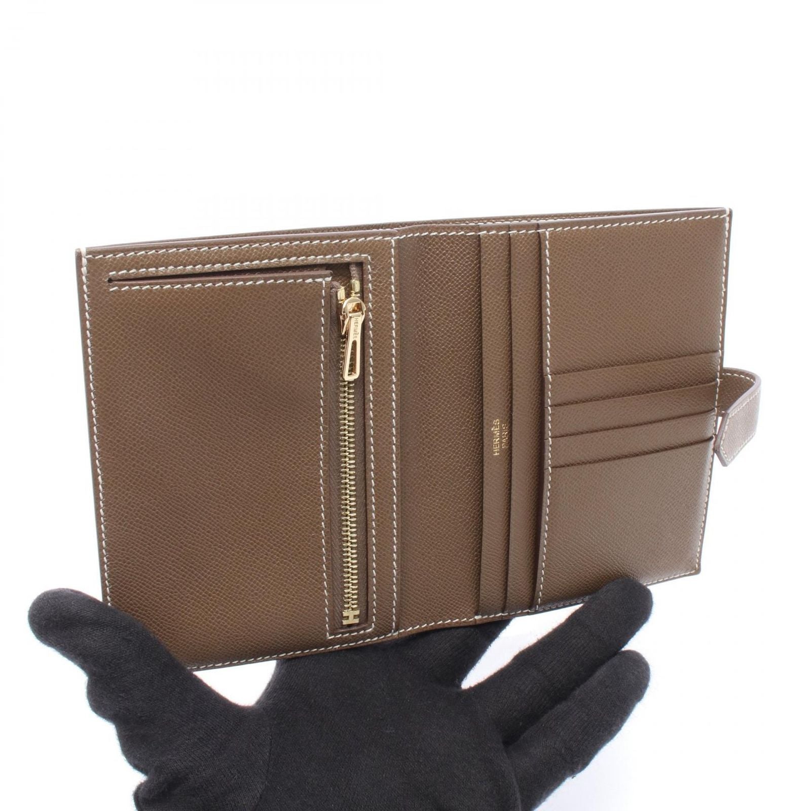 Hermes Bifold Wallet Bearn Compact Etoupe — view 3