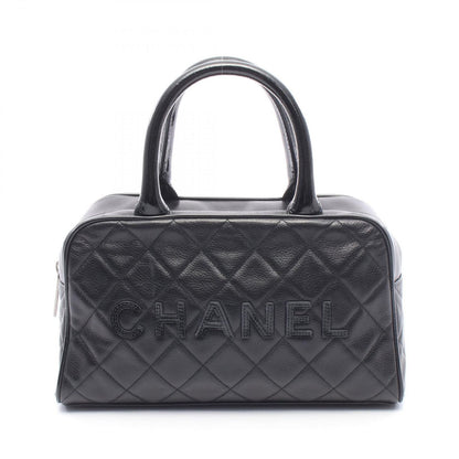 Chanel Quilted Mini Black Leather Patent Mini Boston