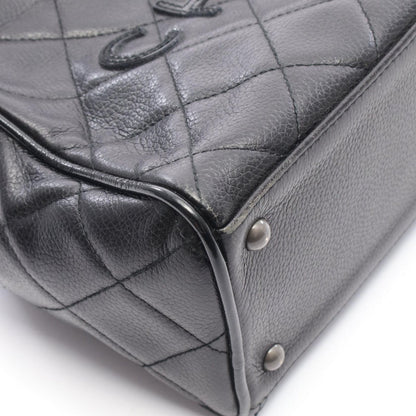 Chanel Quilted Mini Black Leather Patent Mini Boston — view 8