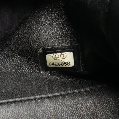 Chanel Quilted Mini Black Leather Patent Mini Boston — view 5