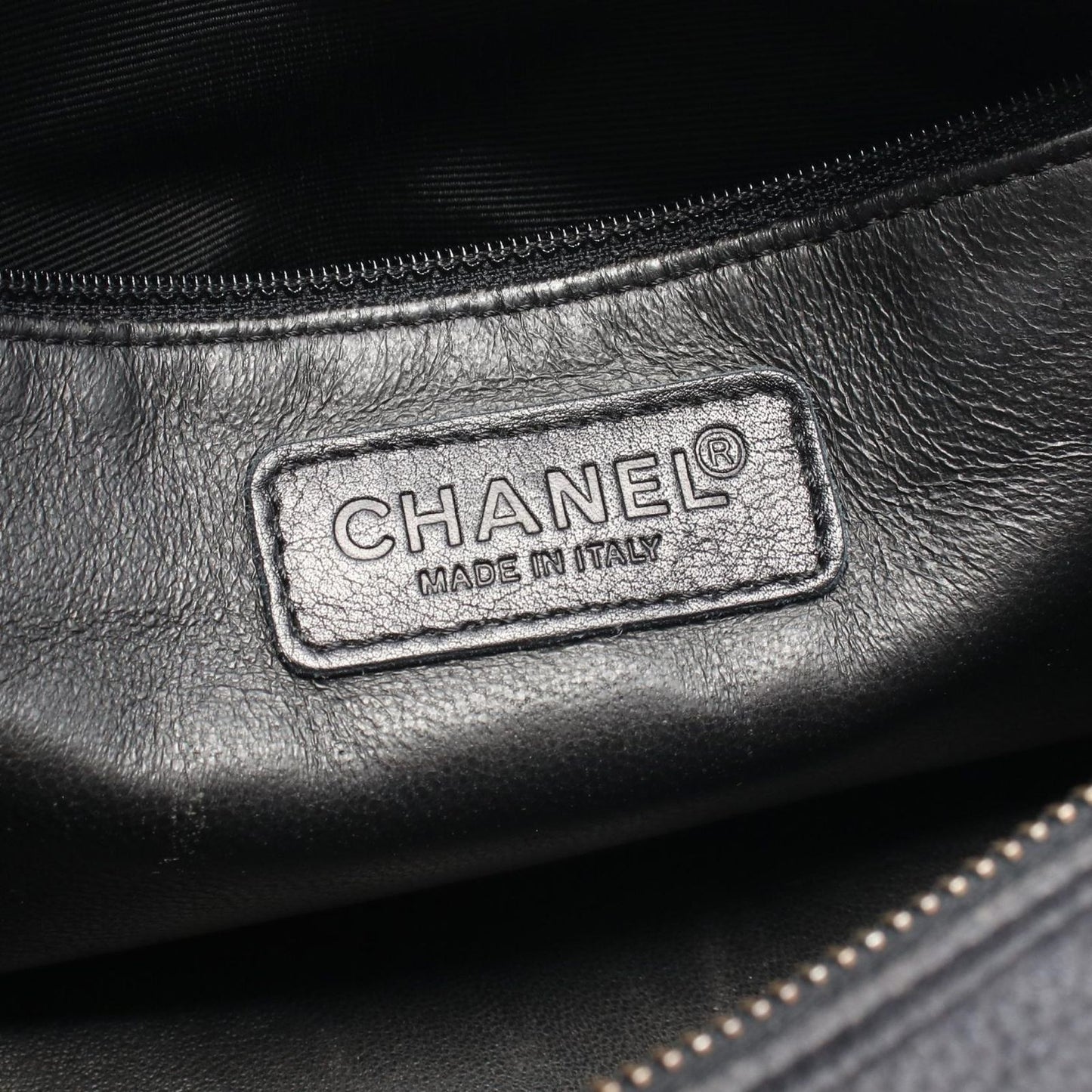 Chanel Quilted Mini Black Leather Patent Mini Boston — view 4