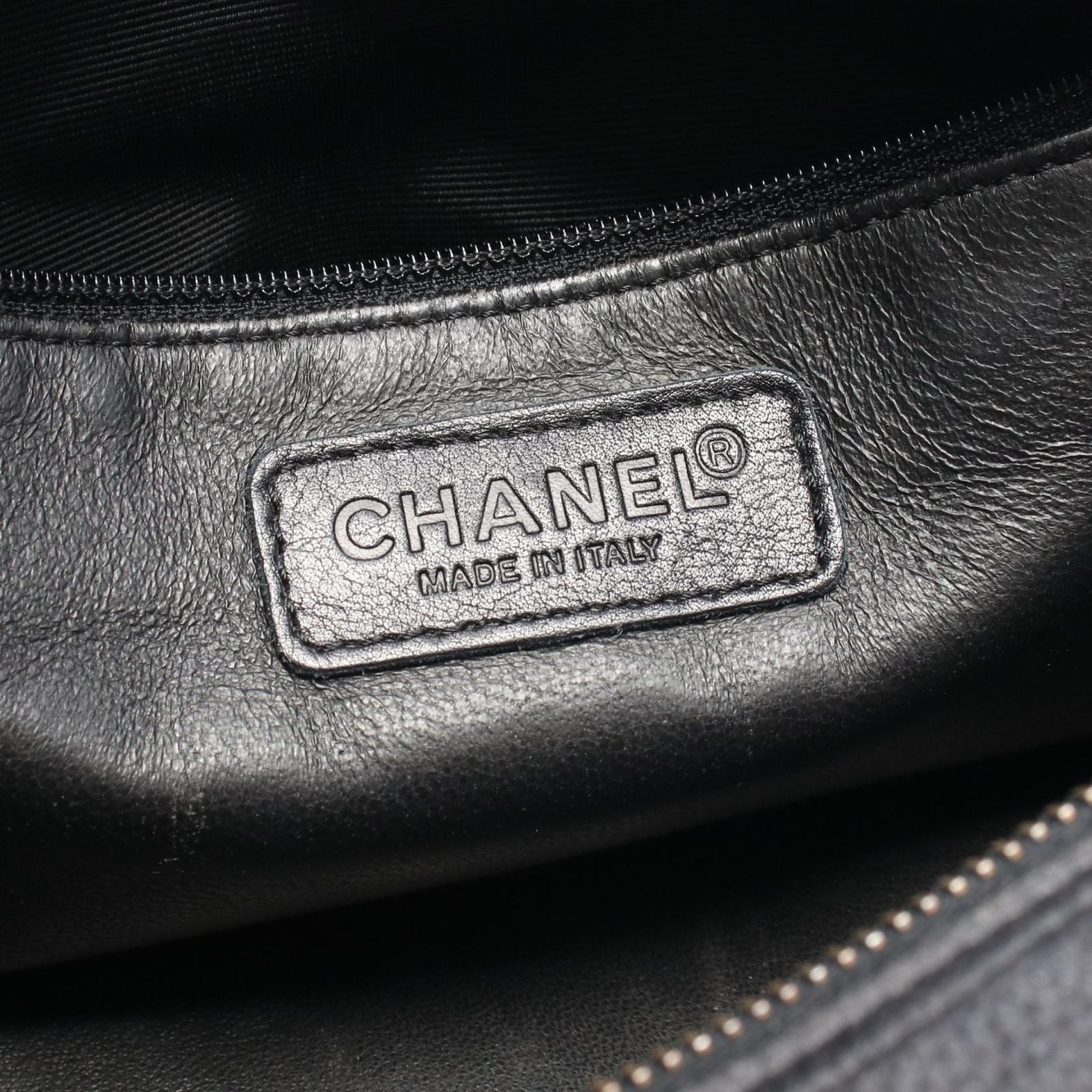 Chanel Quilted Mini Black Leather Patent Mini Boston — view 4