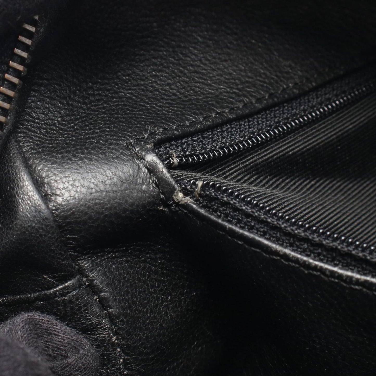 Chanel Quilted Mini Black Leather Patent Mini Boston — view 6
