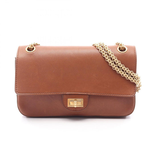 Chanel Shoulder Bag 2.55 Mademoiselle Chain Brown Leather Double Flap