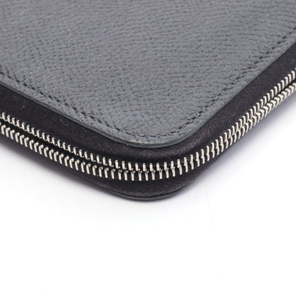 Hermes Round Wallet Azap Long Silk in Black Leather Calf in — view 8