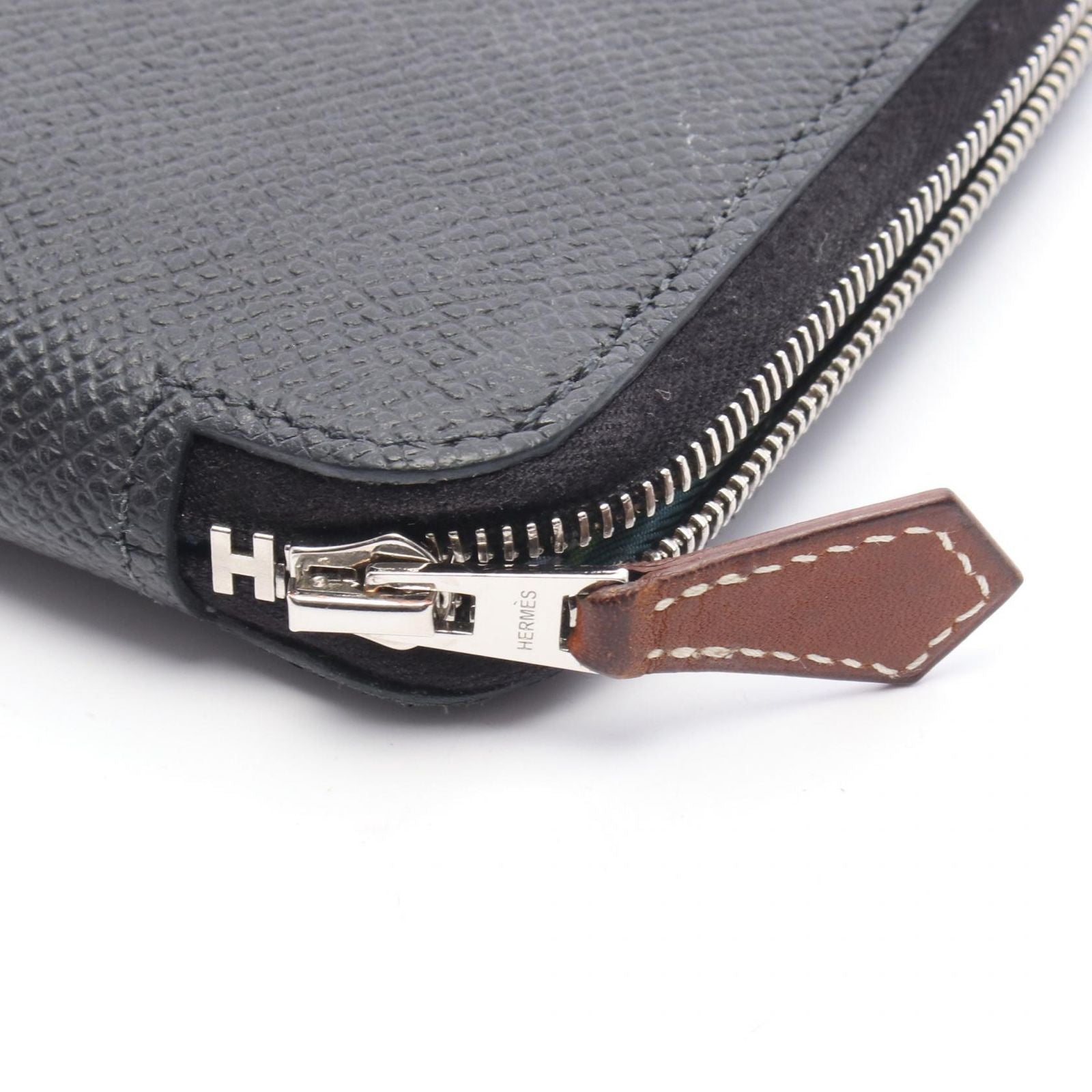 Hermes Round Wallet Azap Long Silk in Black Leather Calf in — view 7