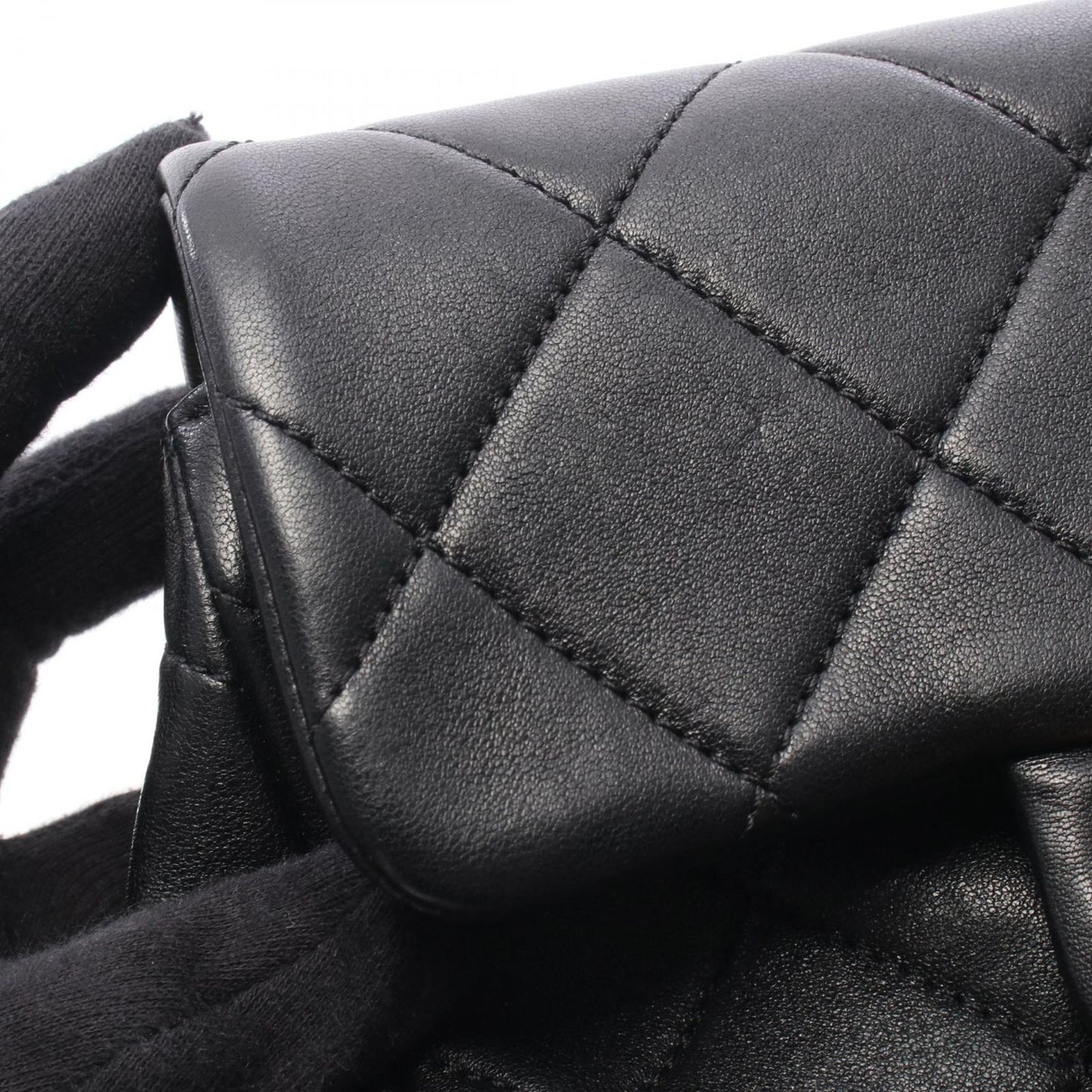 Chanel Shoulder Bag Mini Quilted Top Handle 2-Way Black Lambskin Mini Chain — view 9