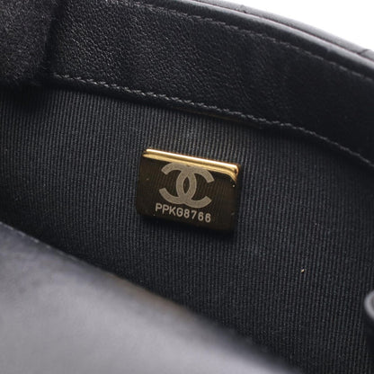 Chanel Shoulder Bag Mini Quilted Top Handle 2-Way Black Lambskin Mini Chain — view 5