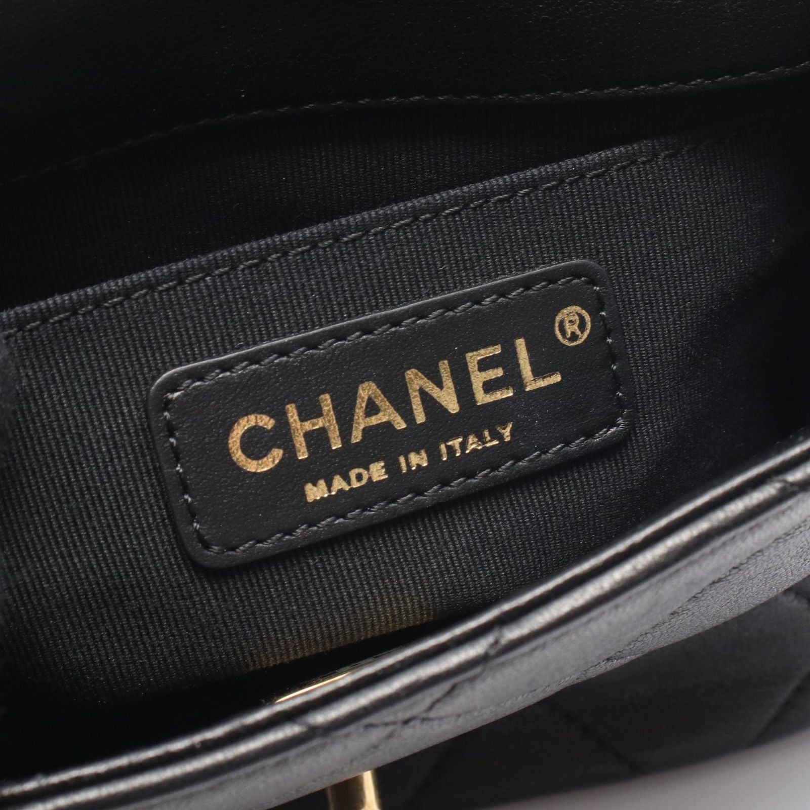 Chanel Shoulder Bag Mini Quilted Top Handle 2-Way Black Lambskin Mini Chain — view 4