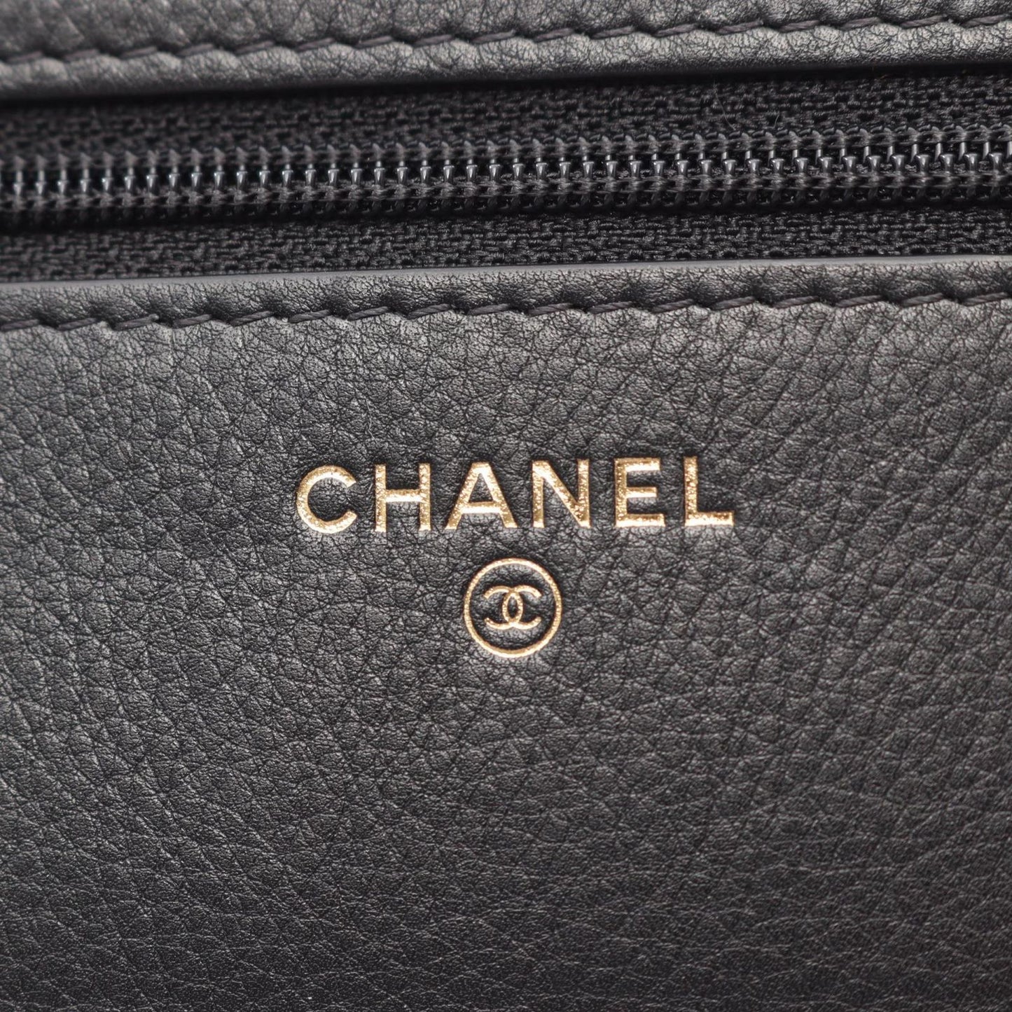 Chanel Shoulder Bag Quilted Black Lambskin Coco Pearl Chain Wallet — view 4