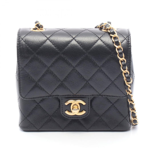 Chanel Shoulder Bag Quilted Small Flap Black Leather Chain