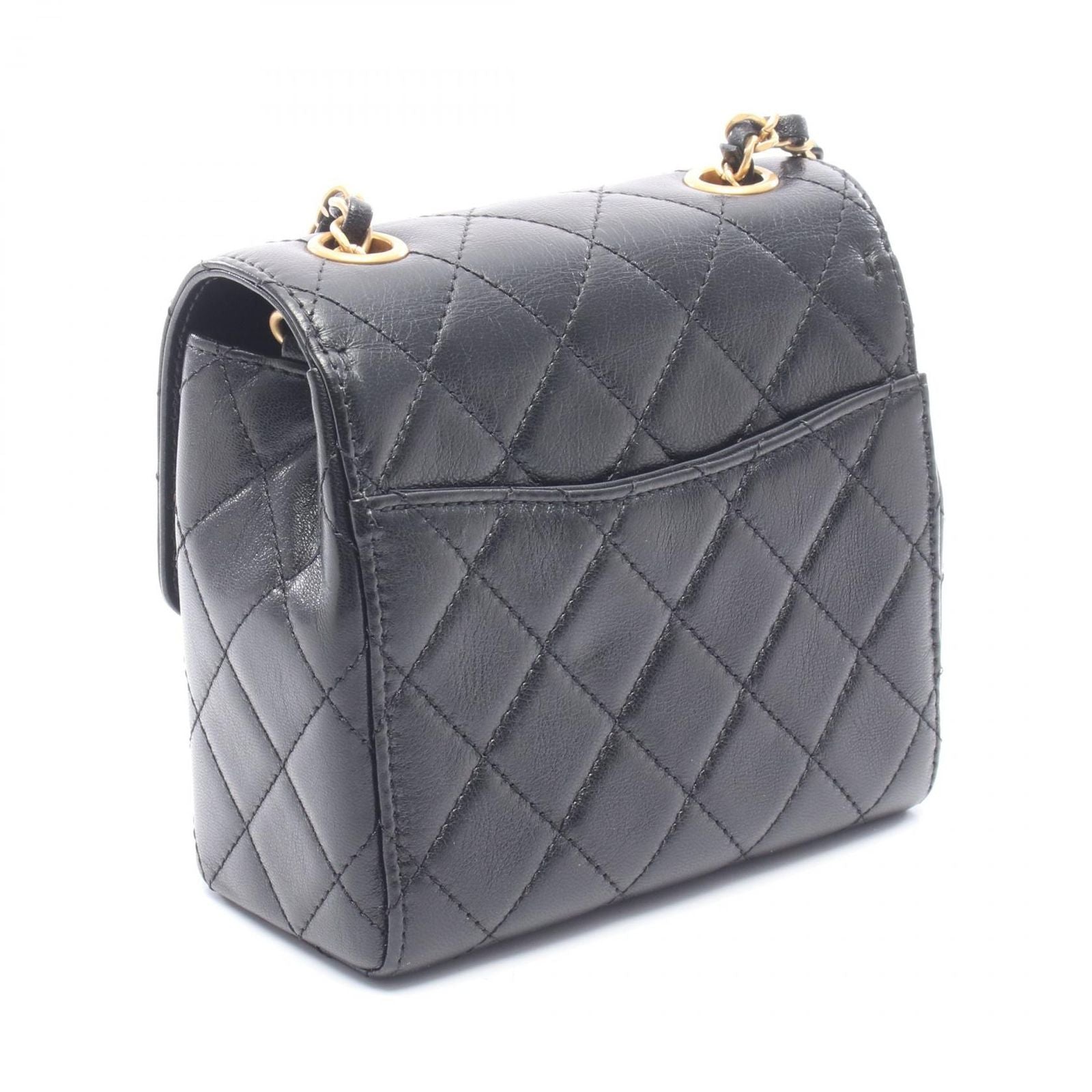 Chanel Shoulder Bag Quilted Small Flap Black Leather Chain — view 2
