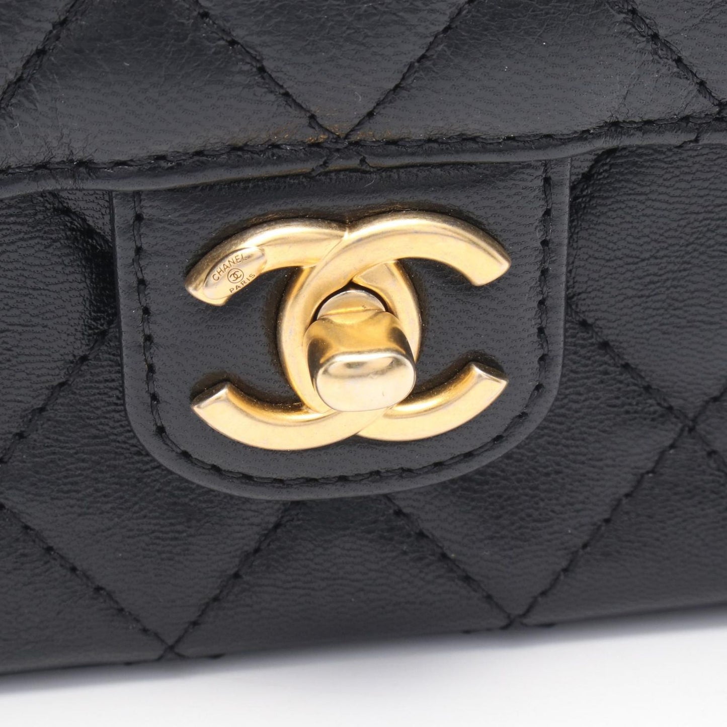 Chanel Shoulder Bag Quilted Small Flap Black Leather Chain — view 8